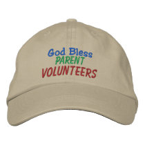 God Bless Parent Volunteers embroidered hats