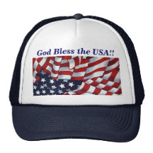 GOD BLESS the USA by SHARON SHARPE Mesh Hat