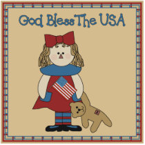 God Bless The USA-Country Prim Photo Sculpture
