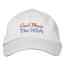God Bless, The USA!-Embroidered Hat embroidered hats by pammys God Bless, The USA!-Embroidered Hat embroidered hats