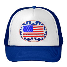 God Bless the USA Patriotic American Flag Design Hats