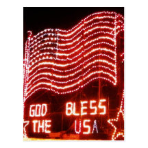 God Bless The USA Postcard