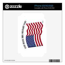 GOD BLESS THIS MILITARY DAD with US flag iPhone 2G Skins