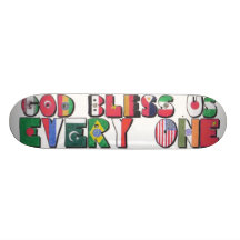 God Bless Us Every One Custom Skateboard