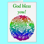 "God bless you!" Butterfly & Flowers Card cards