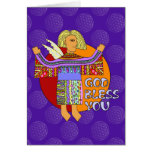 God Bless You - flower OF life pattern violet Card