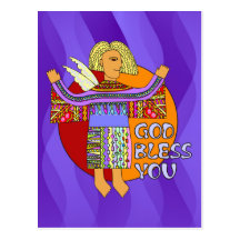 God Bless You | violet waves Postkarte