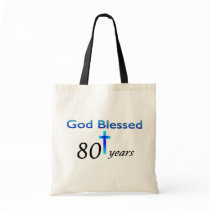 God Blessed 80 years birthday gift Canvas Bag