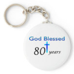 God Blessed 80 years birthday gift keychains