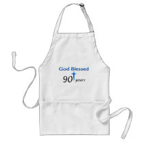 God Blessed 90 years birthday gift Aprons