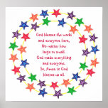 God blesses the world, Colorful stars poster