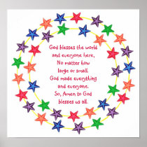 God blesses the world, Colorful stars poster