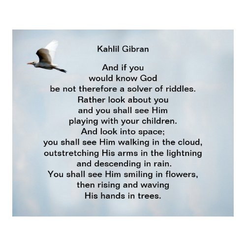 God by Kahlil Gibran print