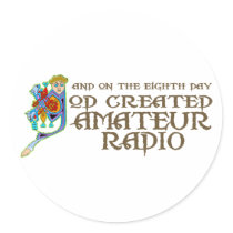 God Created Amateur Radio Round Stickers