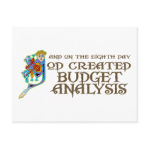 God Created Budget Analysis postcards