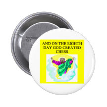 god created chess) pinback button