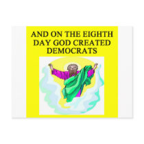 god created democrats postcards
