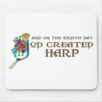 God Created Harp Mouse Mats