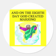 god created mahjong round stickers
