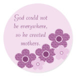 God Created Mothers Flower Stickers, Lavender