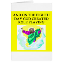 god created role playing greeting card