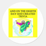 god created trivia classic round sticker