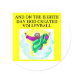 god created volleyball round sticker