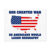 God Created War so Americans Would Learn Geography postcards