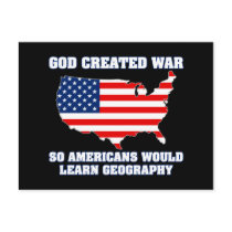 God Created War so Americans Would Learn Geography postcards