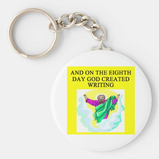 god created writing key chains