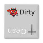 God & Devil Dirty Clean Dishwasher Magnets