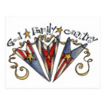 God Family Country America Postcard