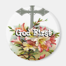 God First Round Magnet 