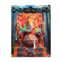 God Ganesha statue postcards