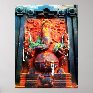 God Ganesha statue print