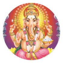 God Ganesha Round Sticker