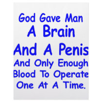 God Gave Man Brain & Penis & Only Blood For 1 letterhead