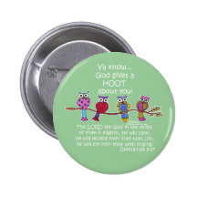 God Gives a Hoot Owls Buttons