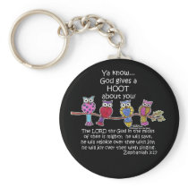 God Gives a Hoot Owls Key Chain