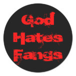 God Hates Fangs Round Stickers
