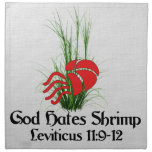 God Hates Shrimp Cloth Napkin