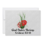 God Hates Shrimp Personalized Announcements