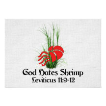 God Hates Shrimp Personalized Announcements