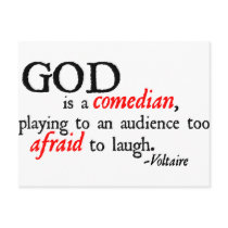 God is A Comedian postcards by ThePhilosopher God is A Comedian postcards