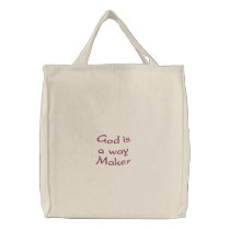 God is a way Maker embroidered bags by mandy508 God is a way Maker embroidered bags