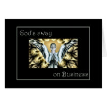 God is Away on Business  cards