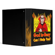 God Is Busy, Can I Help You? Binder by ironydesign God Is Busy, Can I Help You? Binder