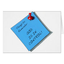 GOD IS IN CONTROL MEMO GREETING CARD