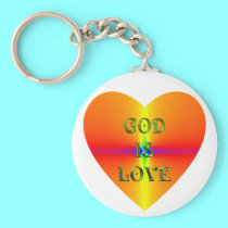 "God is Love" Heart keychains by Artists4God "God is Love" Heart keychains