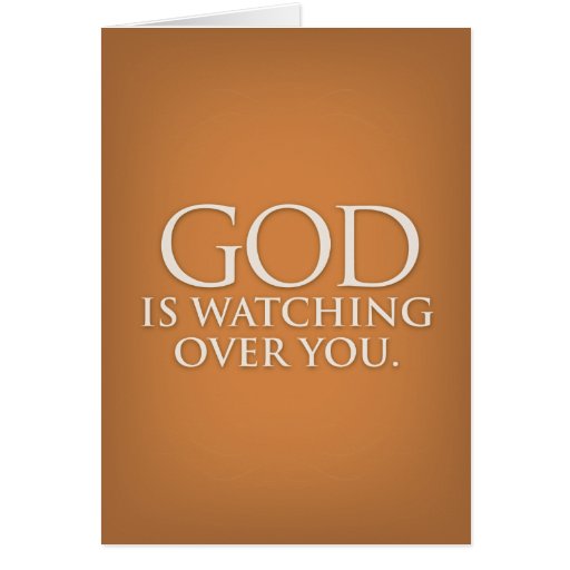God is Watching Over You. Gold greeting card. Zazzle